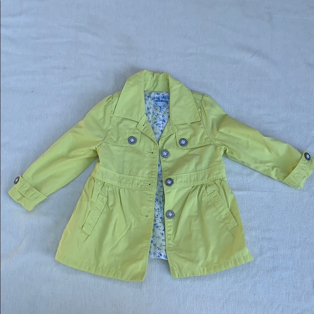 2T Girls Osh Kosh trench coat style jacket yellow
